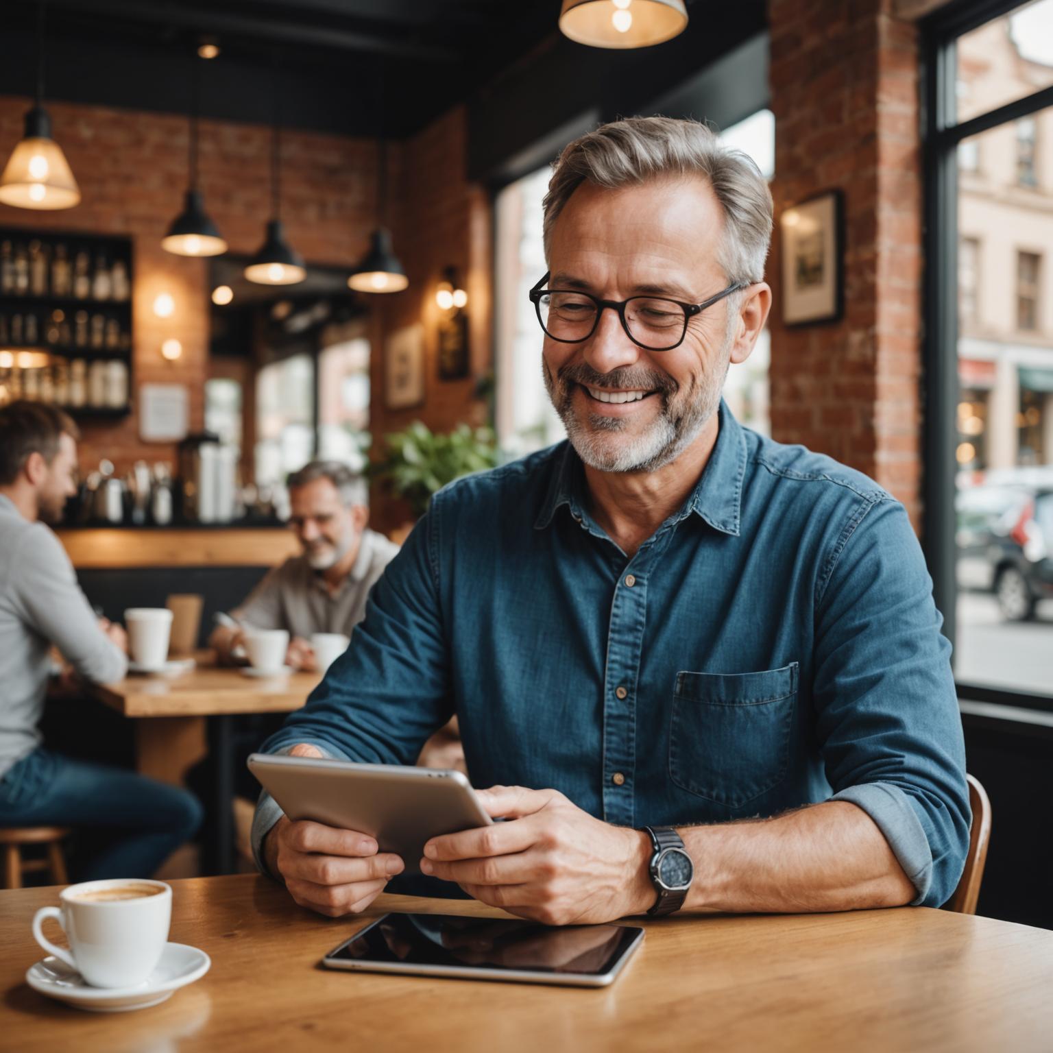 Adult learner studying a new language