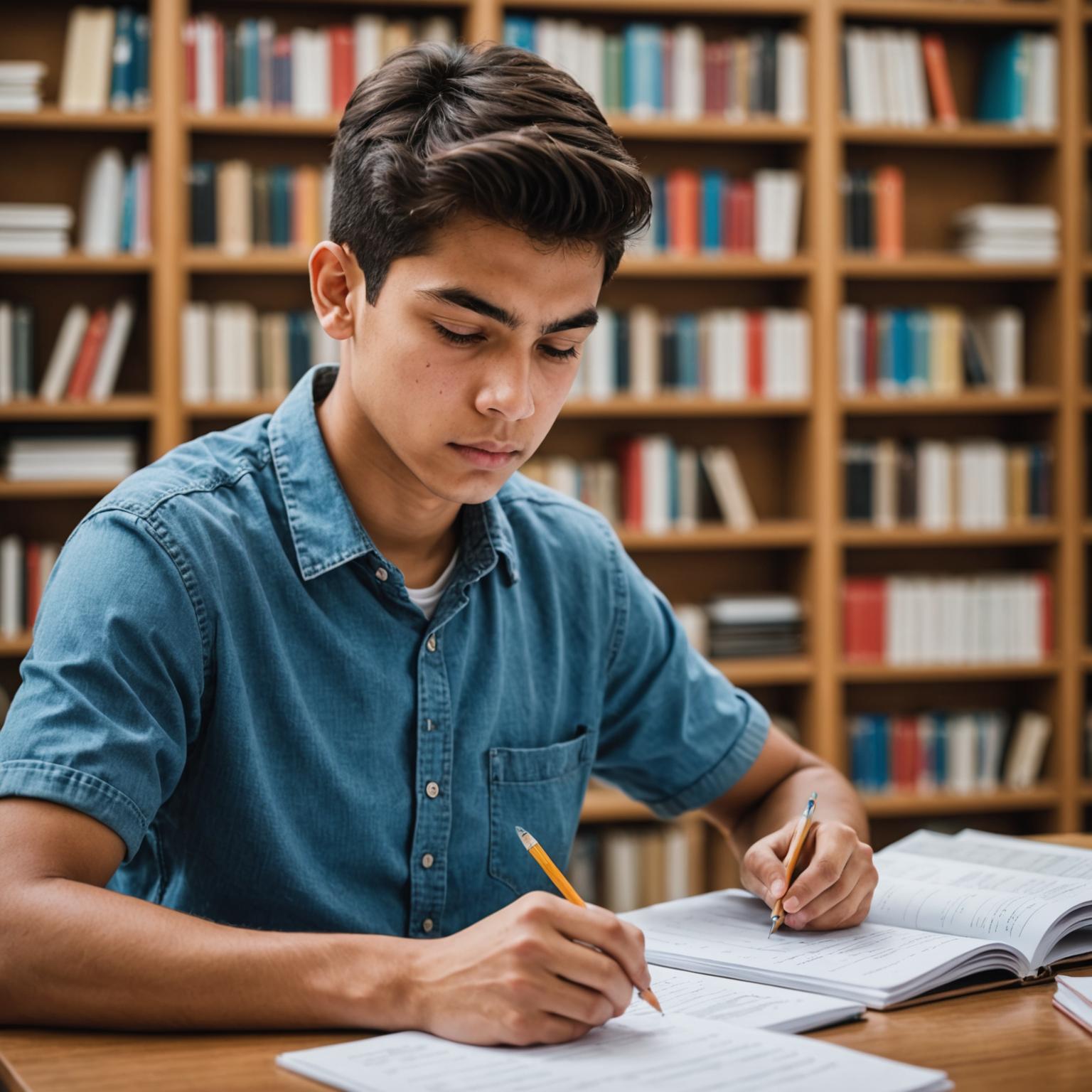 Student preparing for an English proficiency exam online