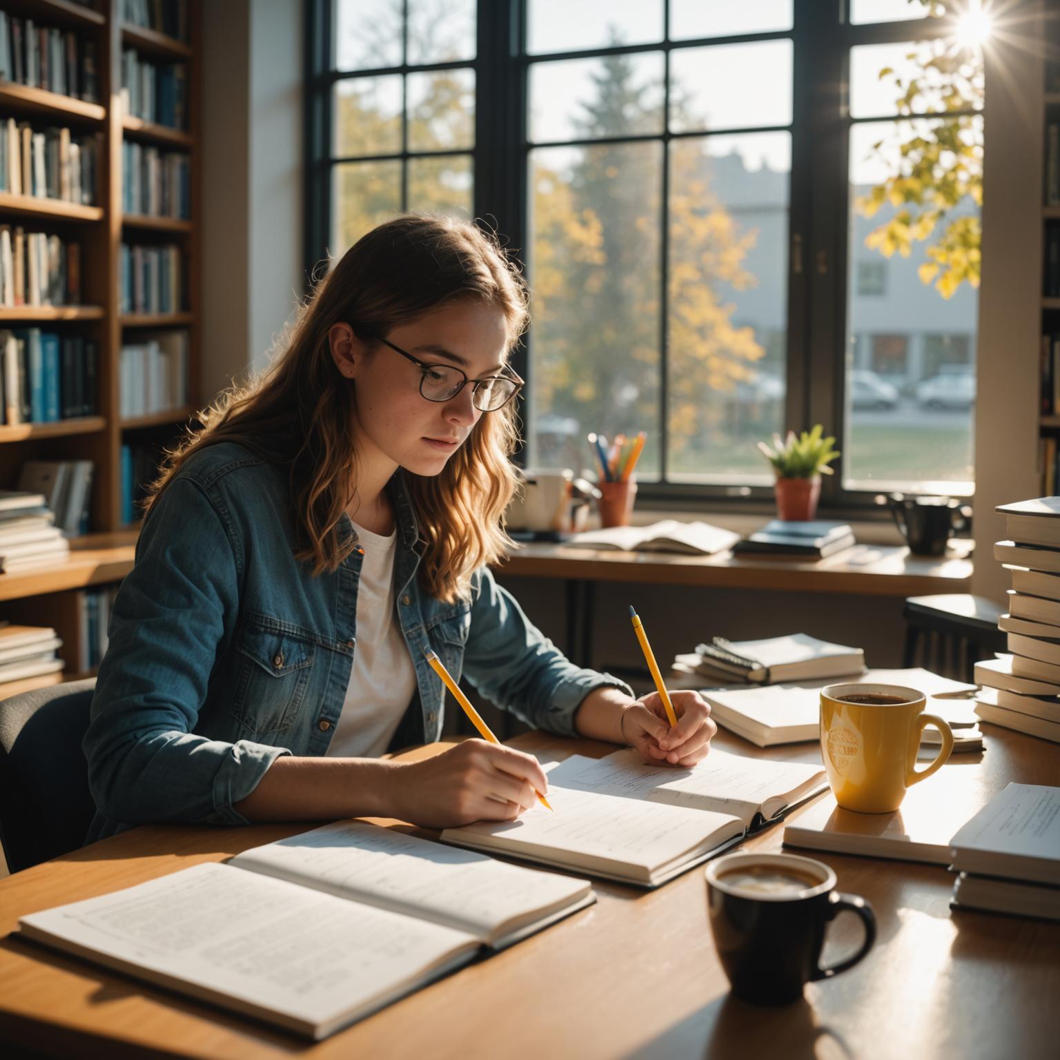 Student preparing for the IELTS exam