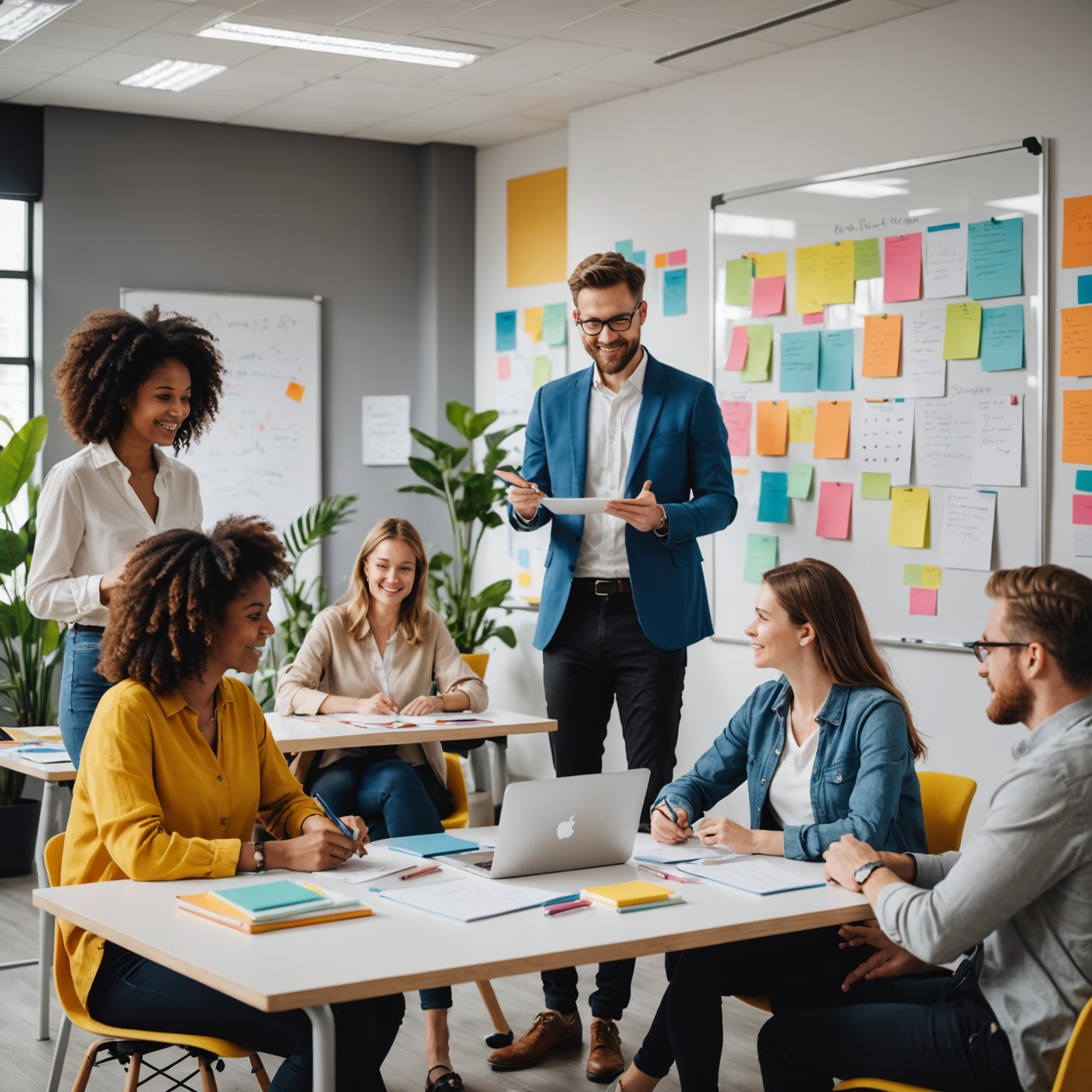 Saladiate teaching team collaborating in a modern workspace